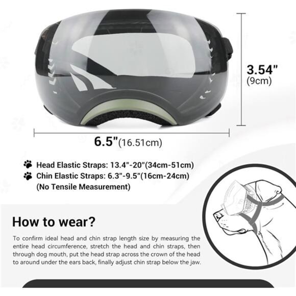 Dog Goggles Large Breed Anti-UV Dog Sunglasses for Medium-Large Dogs Anti-Fog - Picture 4 of 7